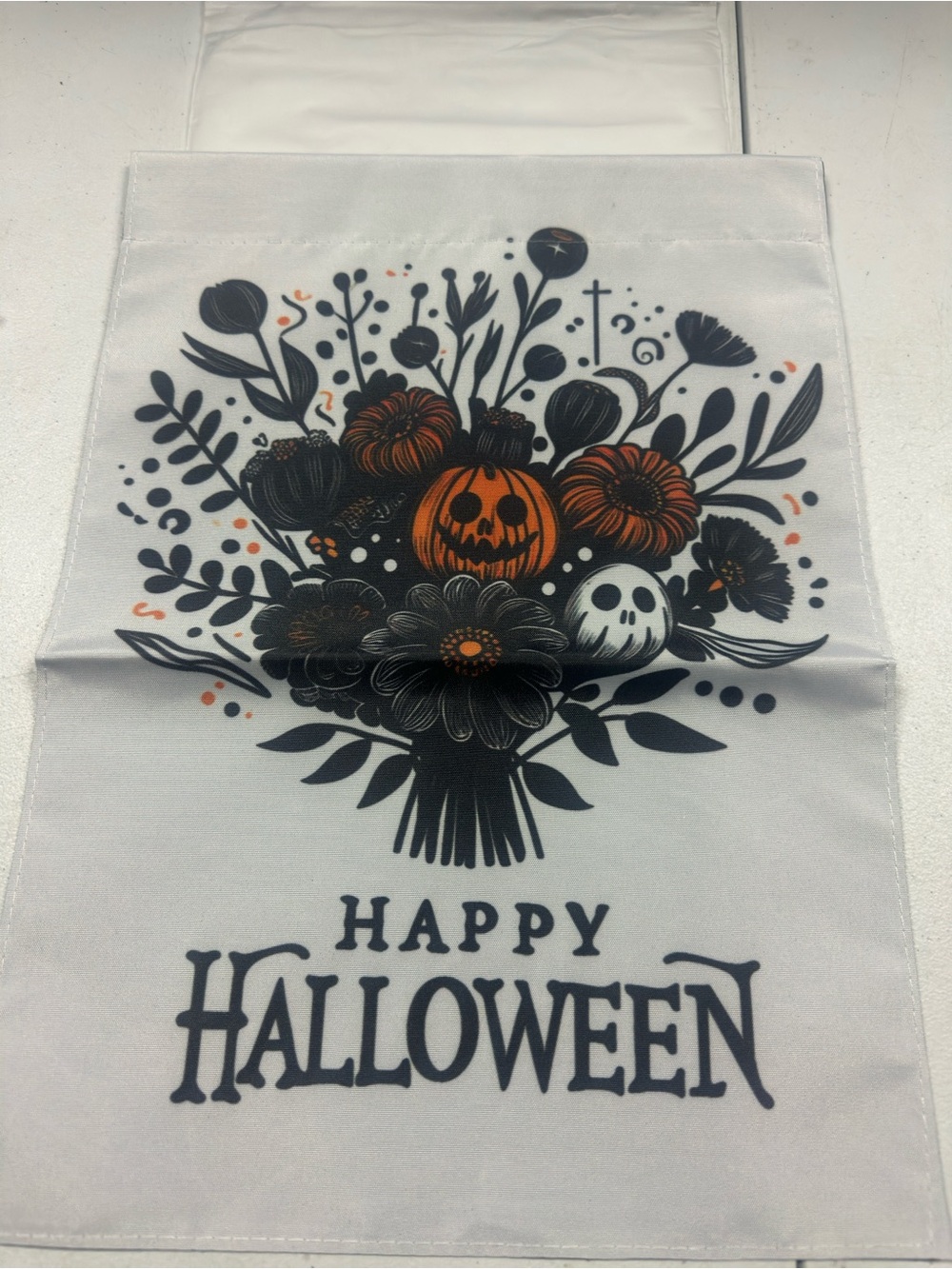 Halloween Pumpkin Bouquet Decorative Flag - Orange & Black